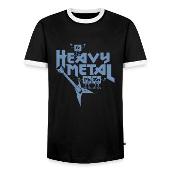 Heavy Metal Drôle - T-shirt contrasté Homme - noir/blanc - Devant - AI Model Female 172 light (172cm) & AI Model Male 178 light (178cm)