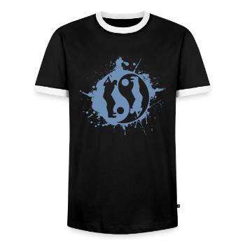 Golf Golfer Golfing Yin Yan Japanese Symbol - Men's Ringer Shirt - black/white - Front - AI Model Female 172 light (172cm) & AI Model Male 178 light (178cm)