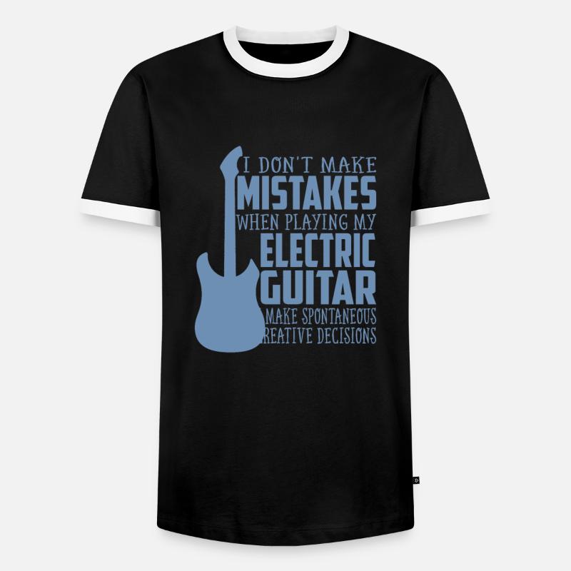 Vater mit E-Gitarre - Männer Kontrast-T-Shirt - Schwarz/Weiß