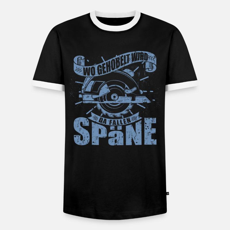 Wo gehobelt wird fallen Späne - Männer Kontrast-T-Shirt - Schwarz/Weiß