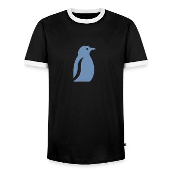 Pinguin Südpol Silhouette Minimalistisch - Männer Kontrast-T-Shirt - Schwarz/Weiß - Vorne - AI Model Female 172 light (172cm) & AI Model Male 178 light (178cm)