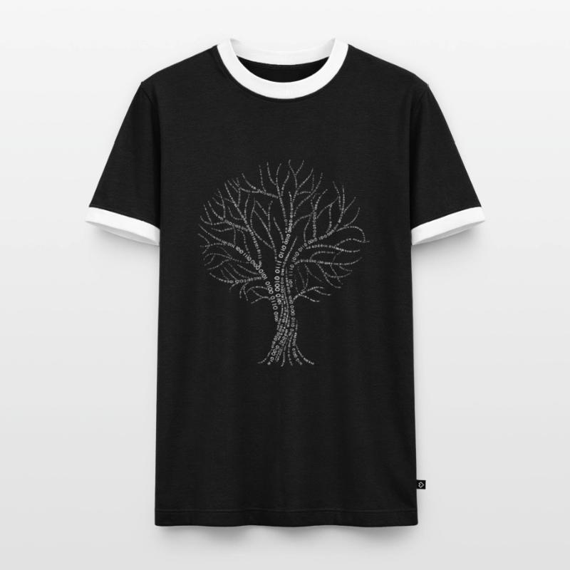 Binary Tree Zero One Code Gift Branch Branch Men's Ringer Shirt