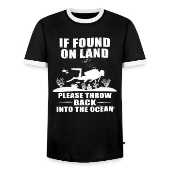 Funny Scuba Diving T Shirt - Men's Ringer Shirt - black/white - Front - AI Model Female 172 light (172cm) & AI Model Male 178 light (178cm)
