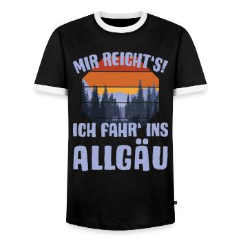 Allgäu Wandern Panorama Spruch MIR REICHT'S - Männer Kontrast-T-Shirt - Schwarz/Weiß - Vorne - AI Model Female 172 light (172cm) & AI Model Male 178 light (178cm)