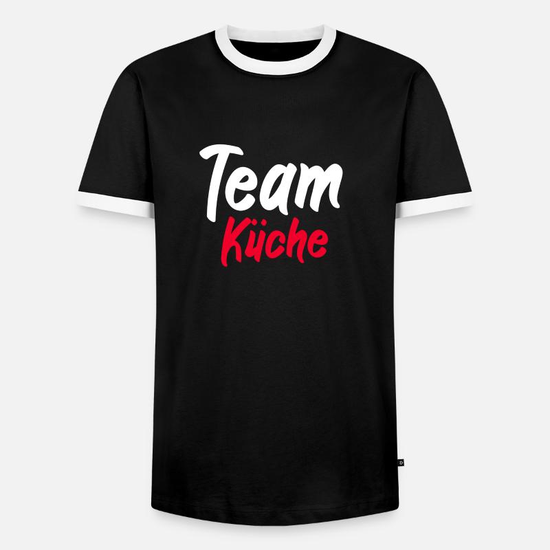 Team Kitchen - Men's Ringer Shirt - black/white
