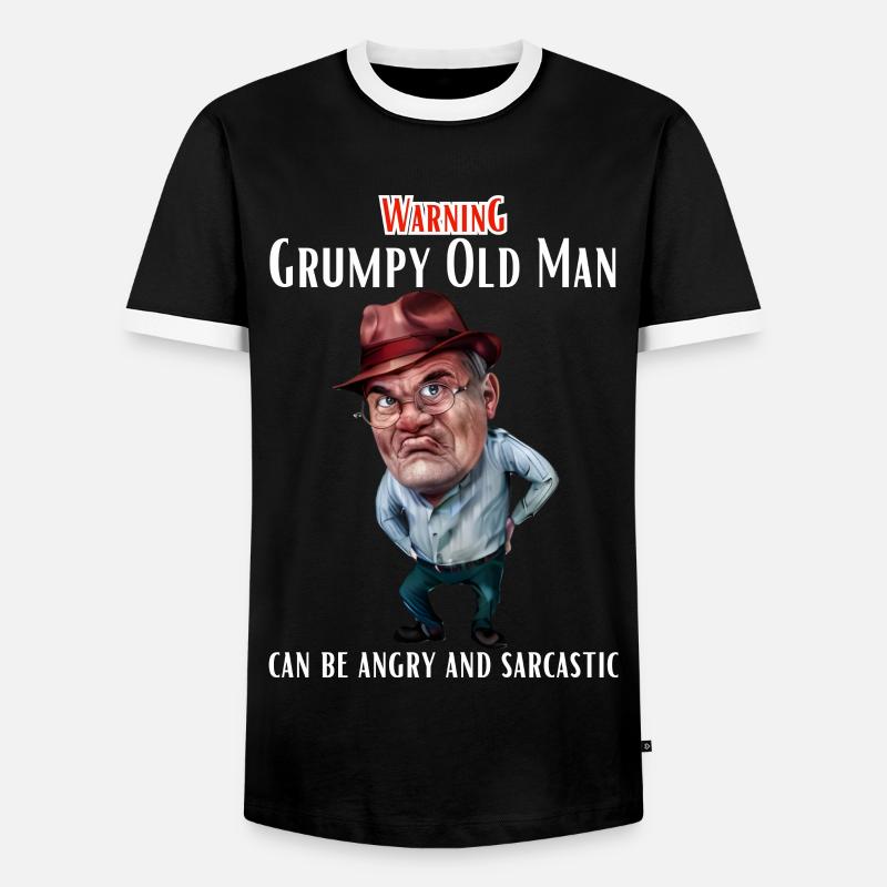 Warning Grumpy Old Man - Männer Kontrast-T-Shirt - Schwarz/Weiß