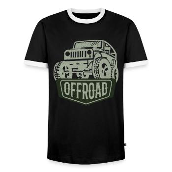 Offroad, Adventure, 4x4, Geländewagen, Allrad - Männer Kontrast-T-Shirt - Schwarz/Weiß - Vorne - AI Model Female 172 light (172cm) & AI Model Male 178 light (178cm)