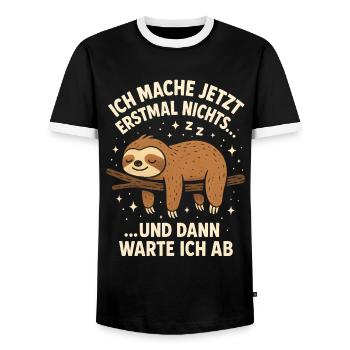 Je ne vais rien faire de drôle pour l’instant - T-shirt contrasté Homme - noir/blanc - Devant - AI Model Female 172 light (172cm) & AI Model Male 178 light (178cm)