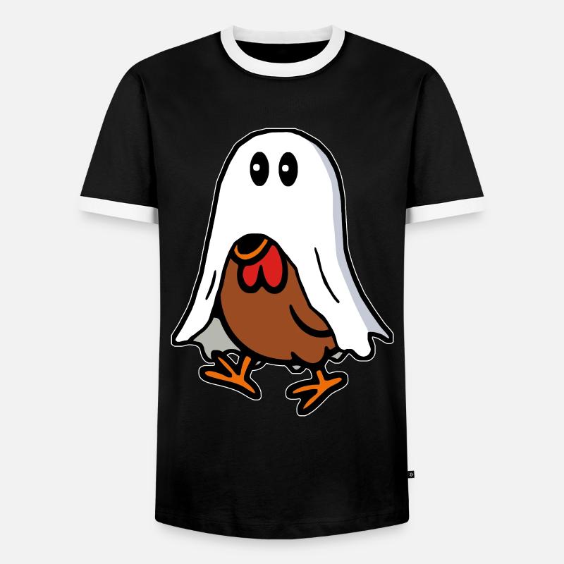 Chicken Ghost Ghost - Men's Ringer Shirt - black/white