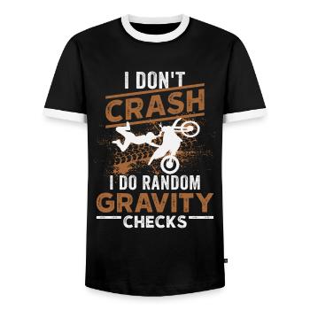 Motocross Dirt Bike Rider Moto - T-shirt contrasté Homme - noir/blanc - Devant - AI Model Female 172 light (172cm) & AI Model Male 178 light (178cm)