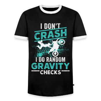 Motocross Dirt Bike Rider Moto - T-shirt contrasté Homme - noir/blanc - Devant - AI Model Female 172 light (172cm) & AI Model Male 178 light (178cm)