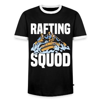 Tenue d’escouade de rafting pour les équipes de navigation de plaisance dans les montagnes - T-shirt contrasté Homme - noir/blanc - Devant - AI Model Female 172 light (172cm) & AI Model Male 178 light (178cm)