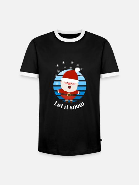 Let it snow Weihnachtsmann - Männer Kontrast-T-Shirt - Schwarz/Weiß