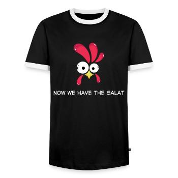 Now we have the Salat - Männer Kontrast-T-Shirt - Schwarz/Weiß - Vorne - AI Model Female 172 light (172cm) & AI Model Male 178 light (178cm)
