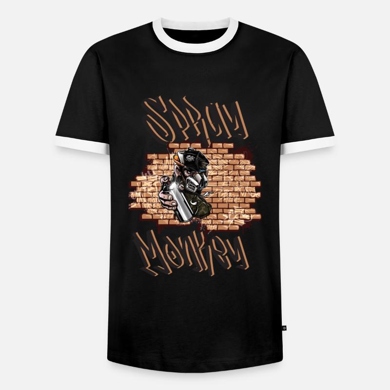 Spray Monkey Graffiti - Männer Kontrast-T-Shirt - Schwarz/Weiß