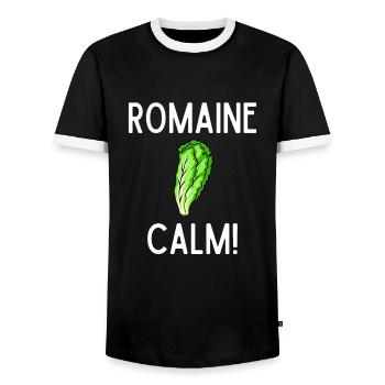 Funny Cooking Healthy Lettuce Lover Romaine Calm - Men's Ringer Shirt - black/white - Front - AI Model Female 172 light (172cm) & AI Model Male 178 light (178cm)