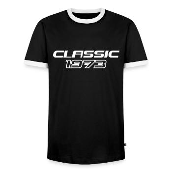 Classique 1973 Anniversaire Original Vintage né en - T-shirt contrasté Homme - noir/blanc - Devant - AI Model Female 172 light (172cm) & AI Model Male 178 light (178cm)