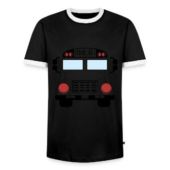 Costume d’autobus scolaire drôle Chauffeur d’autobus scolaire jaune - T-shirt contrasté Homme - noir/blanc - Devant - AI Model Female 172 light (172cm) & AI Model Male 178 light (178cm)