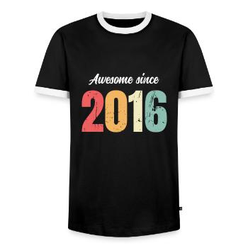 Génial depuis 2016 anniversaire Vintage Legends 2016 - T-shirt contrasté Homme - noir/blanc - Devant - AI Model Female 172 light (172cm) & AI Model Male 178 light (178cm)