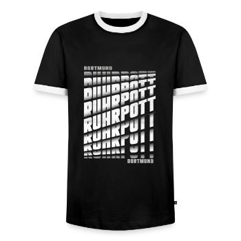 Ruhrpott Dortmund - Männer Kontrast-T-Shirt - Schwarz/Weiß - Vorne - AI Model Female 172 light (172cm) & AI Model Male 178 light (178cm)