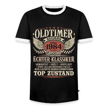 Vintage 1984 Vintage cadeau d’anniversaire - T-shirt contrasté Homme - noir/blanc - Devant - AI Model Female 172 light (172cm) & AI Model Male 178 light (178cm)