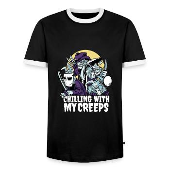 25797 bunnytshirt pr et t shirt - T-shirt contrasté Homme - noir/blanc - Devant - AI Model Female 172 light (172cm) & AI Model Male 178 light (178cm)