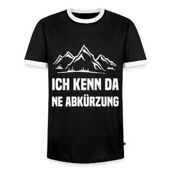 ich kenn da ne Abkürzung - Männer Kontrast-T-Shirt - Schwarz/Weiß - Vorne - AI Model Female 172 light (172cm) & AI Model Male 178 light (178cm)