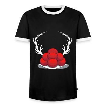 Bollenhut Schwarzwald Schwarzwaldmädel - Männer Kontrast-T-Shirt - Schwarz/Weiß - Vorne - AI Model Female 172 light (172cm) & AI Model Male 178 light (178cm)