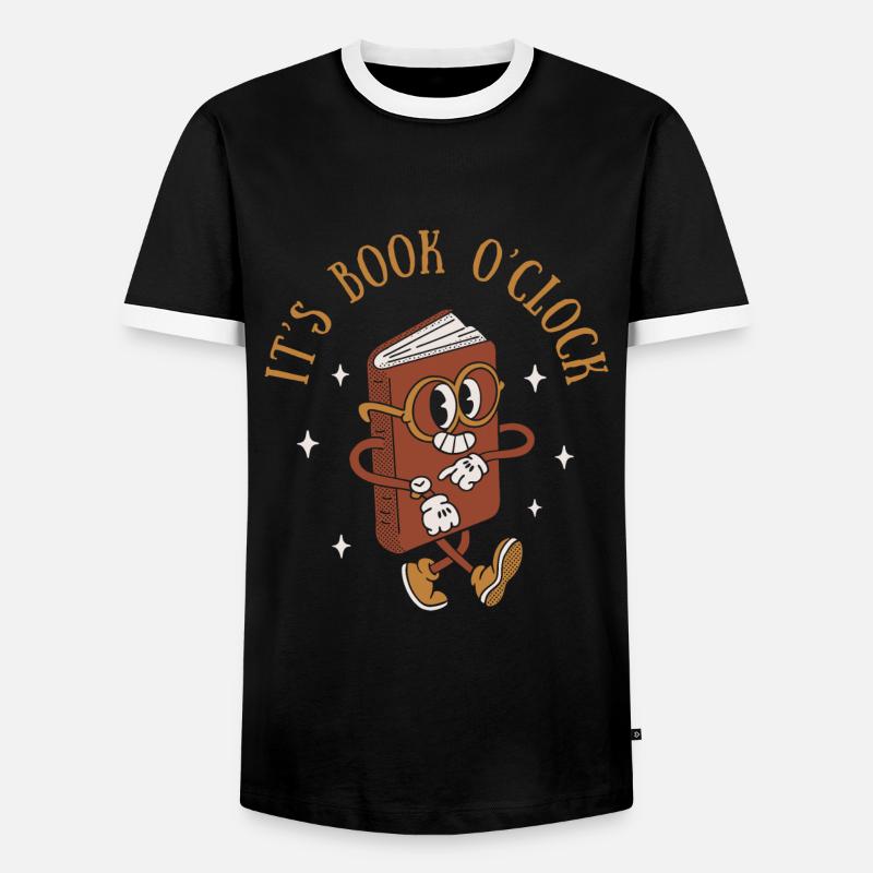 It's Book O'clock - Men's Ringer Shirt - black/white