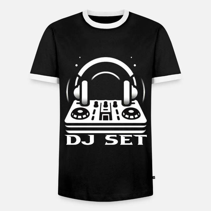 DJ-Set - Männer Kontrast-T-Shirt - Schwarz/Weiß