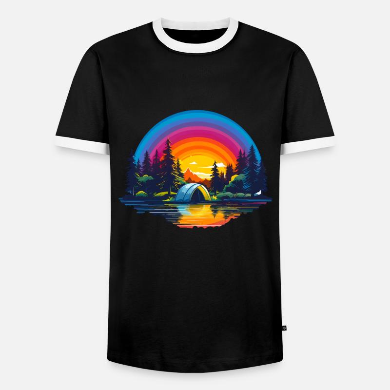 Rainbow Camping - Men's Ringer Shirt - black/white
