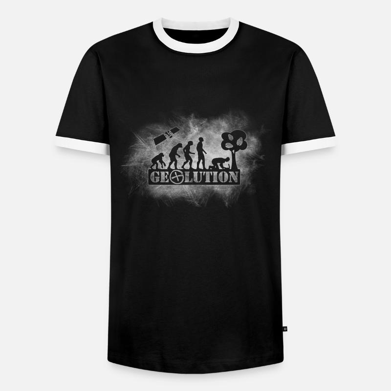 Geolution-light-grunge - Männer Kontrast-T-Shirt - Schwarz/Weiß