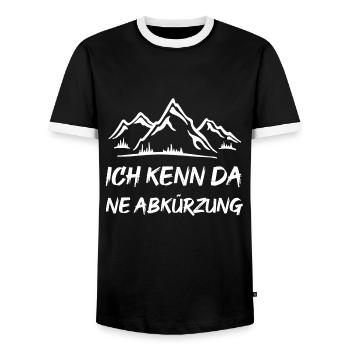 ich kenn da ne Abkürzung - Männer Kontrast-T-Shirt - Schwarz/Weiß - Vorne - AI Model Female 172 light (172cm) & AI Model Male 178 light (178cm)