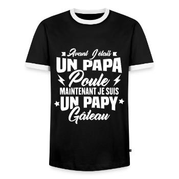 Je suis un papy gâteau, Humour cadeau grand père - T-shirt contrasté Homme - noir/blanc - Devant - AI Model Female 172 light (172cm) & AI Model Male 178 light (178cm)