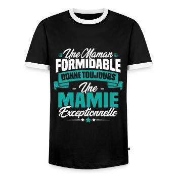Une Maman formidable donne toujours une Mamie - T-shirt contrasté Homme - noir/blanc - Devant - AI Model Female 172 light (172cm) & AI Model Male 178 light (178cm)