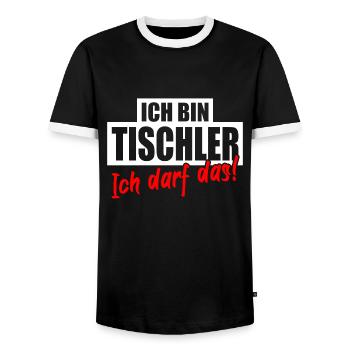 Tischler Schreiner Lustiger Spruch - Männer Kontrast-T-Shirt - Schwarz/Weiß - Vorne - AI Model Female 172 light (172cm) & AI Model Male 178 light (178cm)