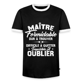 Maître Formidable Idée Cadeau Maître D'école - T-shirt contrasté Homme - noir/blanc - Devant - AI Model Female 172 light (172cm) & AI Model Male 178 light (178cm)
