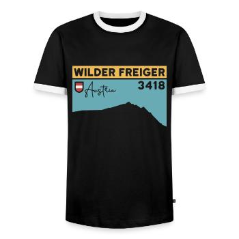 Wild Freiger Mountain Tour Red Ridge Summit Altitude - T-shirt contrasté Homme - noir/blanc - Devant - AI Model Female 172 light (172cm) & AI Model Male 178 light (178cm)