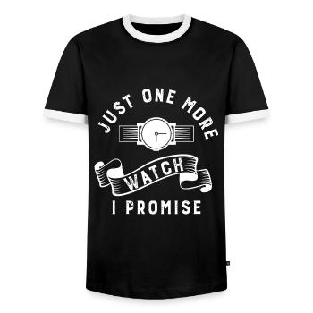Une montre de plus - T-shirt contrasté Homme - noir/blanc - Devant - AI Model Female 172 light (172cm) & AI Model Male 178 light (178cm)