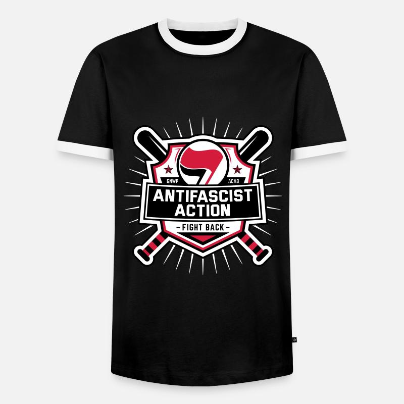 ANTIFA – Antifascist Action (I) - Männer Kontrast-T-Shirt - Schwarz/Weiß