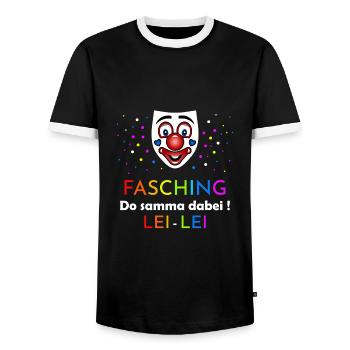 Fasching Do samma dabei - Männer Kontrast-T-Shirt - Schwarz/Weiß - Vorne - AI Model Female 172 light (172cm) & AI Model Male 178 light (178cm)