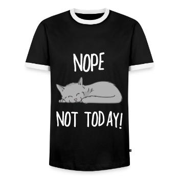 NOPE NOT TODAY KATZE Geschenk Geschenkidee - Männer Kontrast-T-Shirt - Schwarz/Weiß - Vorne - AI Model Female 172 light (172cm) & AI Model Male 178 light (178cm)