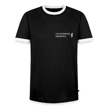 Deadly wiring - Men's Ringer Shirt - black/white - Front - AI Model Female 172 light (172cm) & AI Model Male 178 light (178cm)