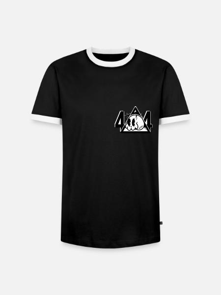 404 - Männer Kontrast-T-Shirt - Schwarz/Weiß