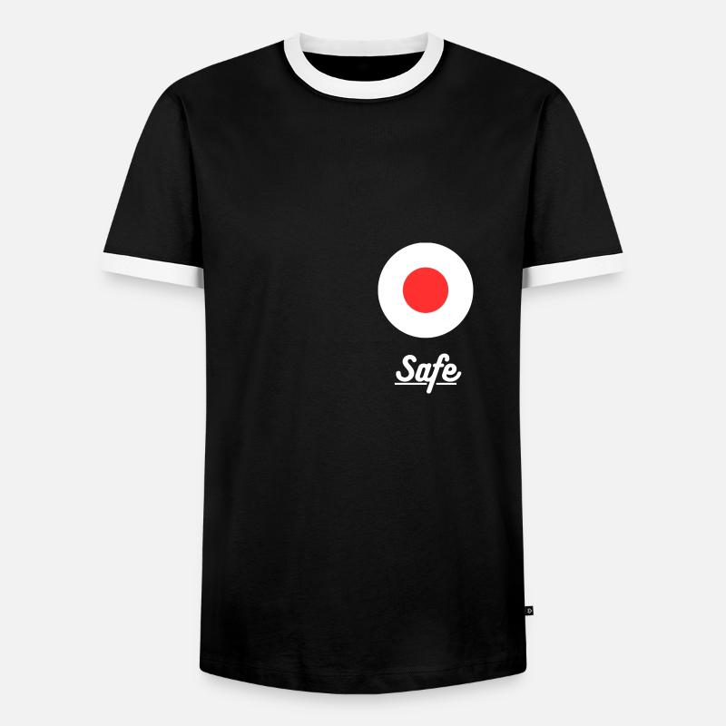 „Safe“-Design zum Statement setzen - Männer Kontrast-T-Shirt - Schwarz/Weiß