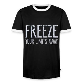 Natation du Nouvel An Bain de glace GELEZ VOS LIMITES - T-shirt contrasté Homme - noir/blanc - Devant - AI Model Female 172 light (172cm) & AI Model Male 178 light (178cm)
