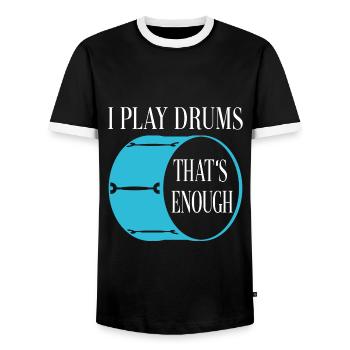 Ich spiele Schlagzeug - das ist genug - Männer Kontrast-T-Shirt - Schwarz/Weiß - Vorne - AI Model Female 172 light (172cm) & AI Model Male 178 light (178cm)