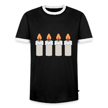 4. Advent Adventskranz Adventskerzen Adventszeit - Männer Kontrast-T-Shirt - Schwarz/Weiß - Vorne - AI Model Female 172 light (172cm) & AI Model Male 178 light (178cm)