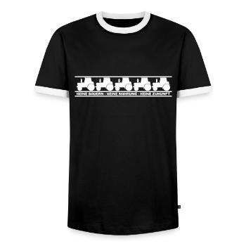Keine Bauern Keine Nahrung Keine Zukunft - Protest - Männer Kontrast-T-Shirt - Schwarz/Weiß - Vorne - AI Model Female 172 light (172cm) & AI Model Male 178 light (178cm)