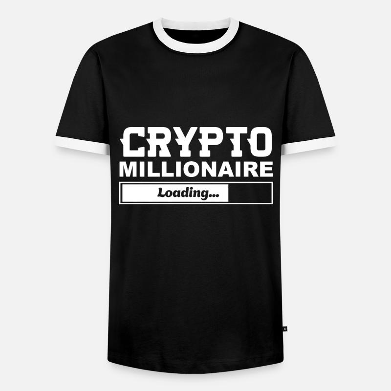 The Crypto Millionaire loading - Men's Ringer Shirt - black/white